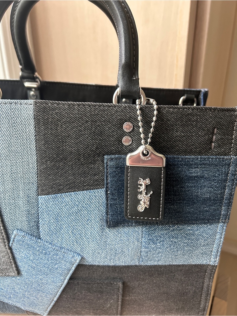 NWT🦋Coach Rogue Bag With Repurposed Denim Patchwork Shoulder CAN10 Rare Limited - Picture 7 of 13